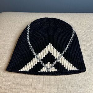 Burberry Chevron Dark Charcoal Blue Glitter Beanie